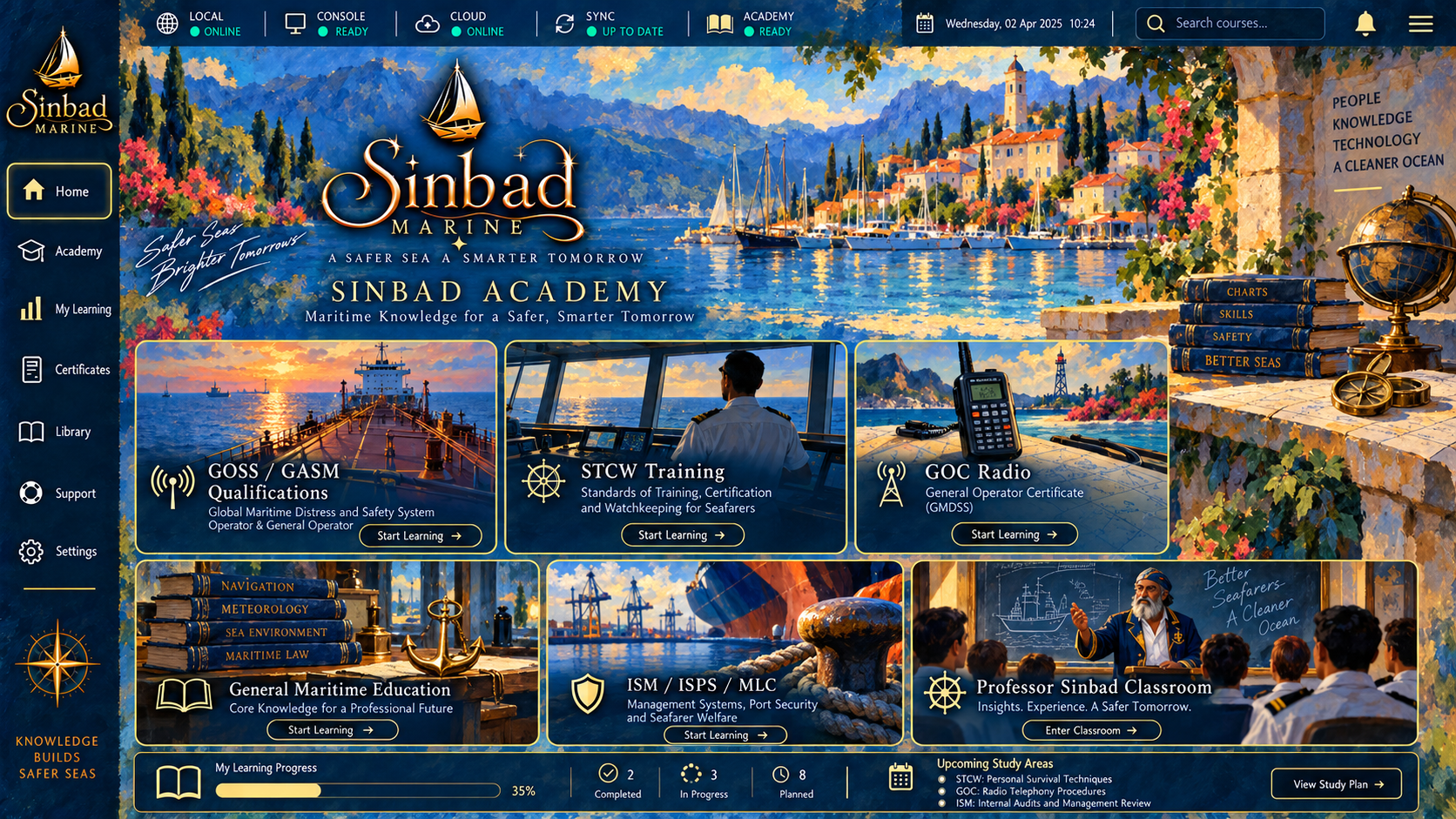 Sinbad Academy in the approved Paul Gauguin maritime art language